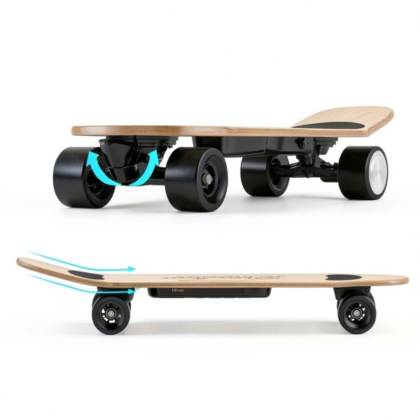 DresKar Electric Longboard Khaki Maple Wood Adult Skateboard-4