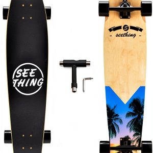 Seething Longboard Cruiser Seaside Aluminum Maple Wood-0