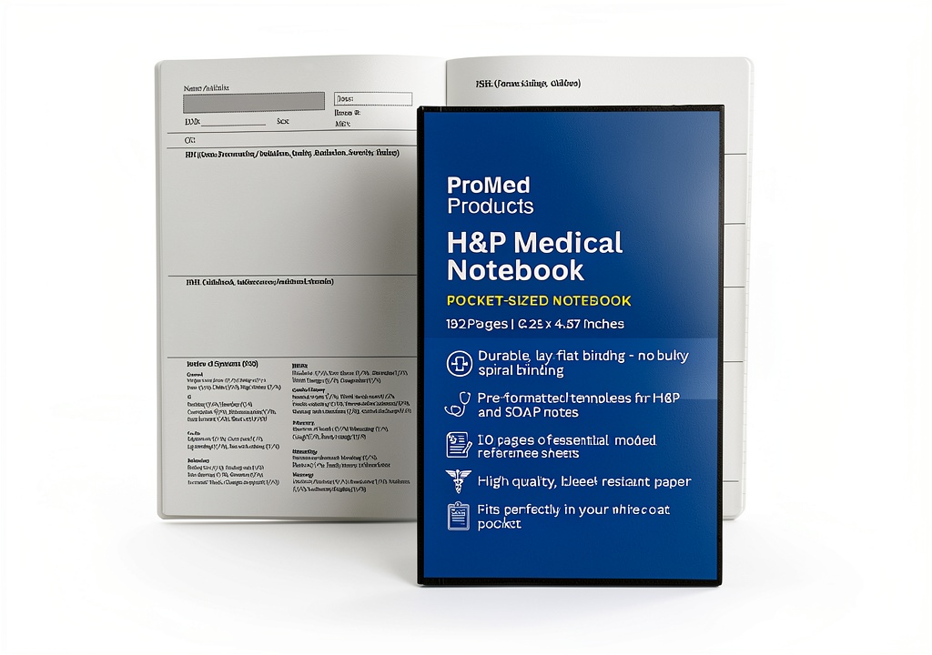 ProMed H&P Notebook in a white coat pocket