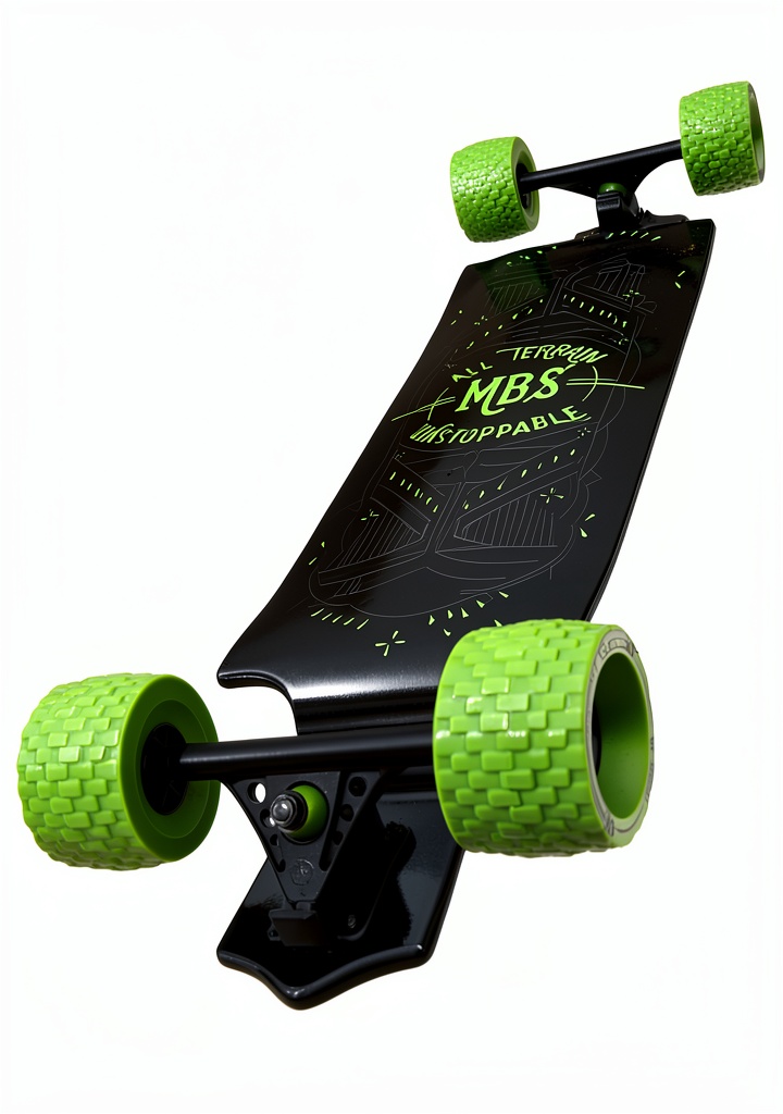 MBS Drop Deck Longboard on rugged terrain