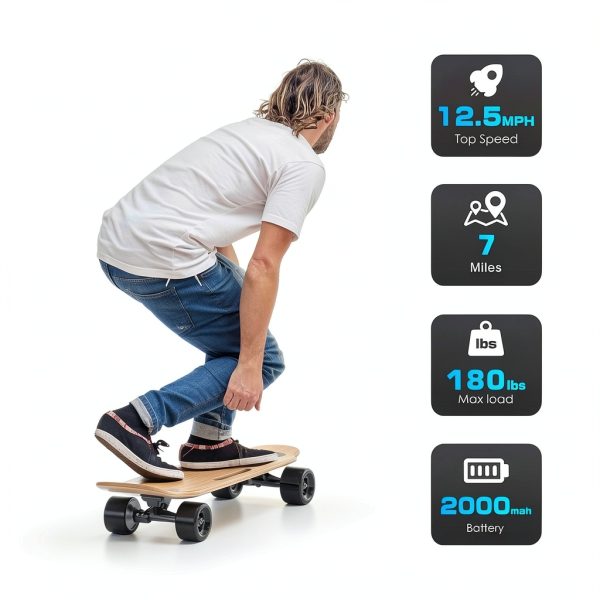 DresKar Electric Longboard Khaki Maple Wood Adult Skateboard-2