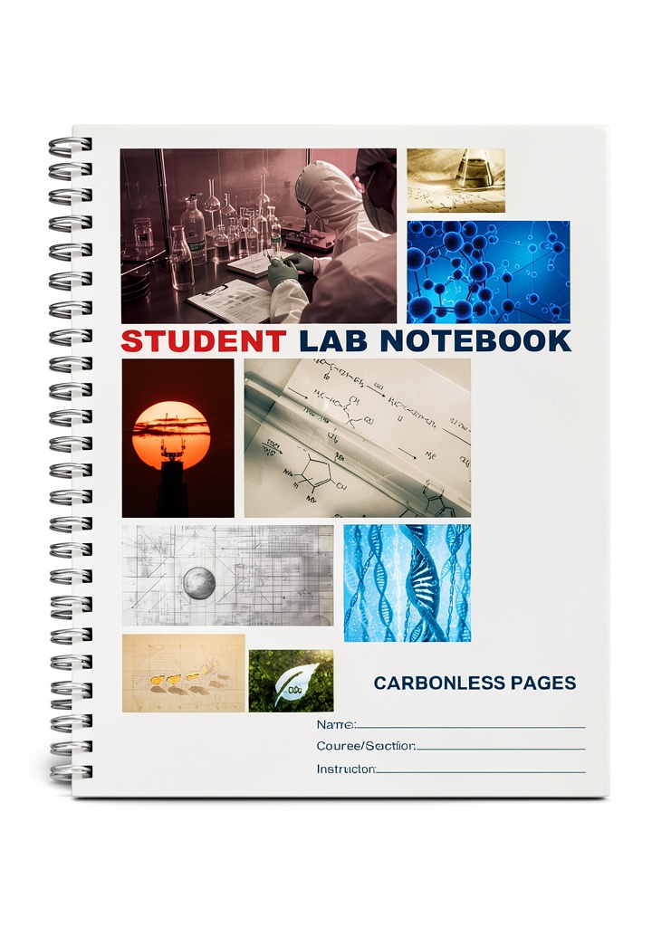 Carbonless lab notebook with scientific grid paper