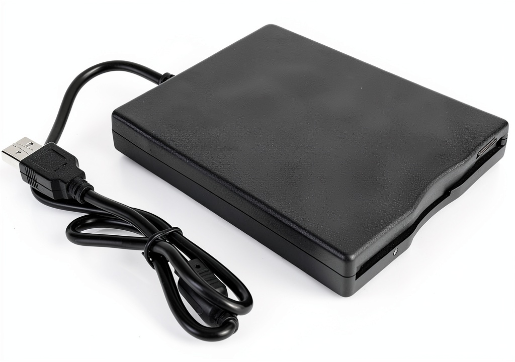 Pilipane USB floppy drive connected to a laptop