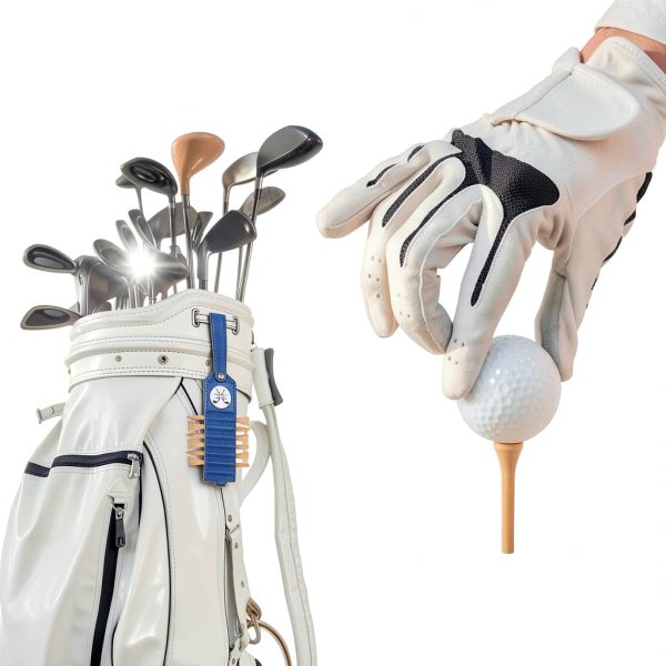 Golf Tee Holder Deironply Leather Accessory with Ball Marker-4