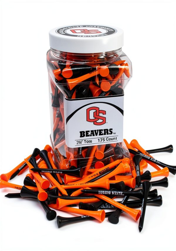 Team Golf Tee Jar 175 Count Unisex Adult Golf Tees with School Colors-0