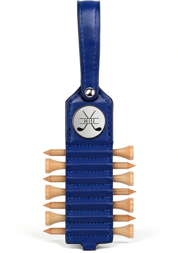 Golf Tee Holder Deironply Leather Accessory with Ball Marker-0