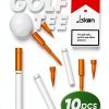 Golf Tees Jiskan Funny 2-in-1 Yellow Plastic 10 Pack Model JIS-CG01-3