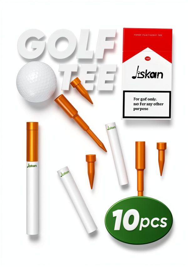 Golf Tees Jiskan Funny 2-in-1 Yellow Plastic 10 Pack Model JIS-CG01-3