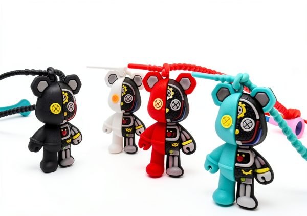 LUCIDDREAM Golf Tee Hanger Robot Bear 4Pcs Mixed Color Silicone Hook-1