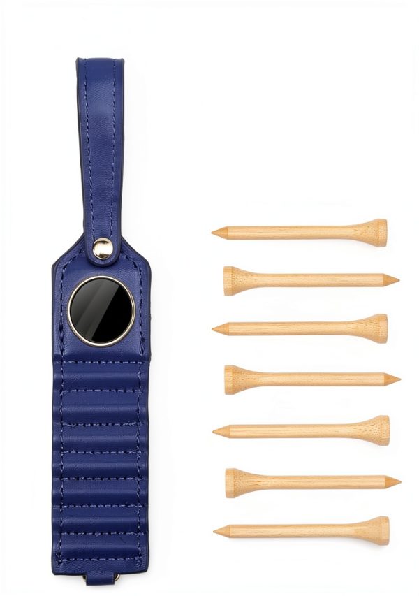Golf Tee Holder Deironply Leather Accessory with Ball Marker-3