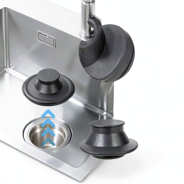 Kitchen Sink Stopper Fevbcnrj 2 Pack Durable Plastic Drain Plug Black-2