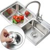 Kitchen Sink Stopper 2 Pack Stainless Steel Plug Fits 3 1/2 Inch Drain-4