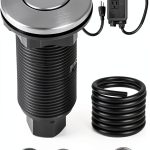 VEVOR Garbage Disposal Air Switch Kit, Dual Outlet Sink Top Air Switch for Food Waste Disposal, 3.5-inch Long Brushed Silver Stainless Steel ON/OFF Air Button for Granite, Marble, Quartz Countertops-0