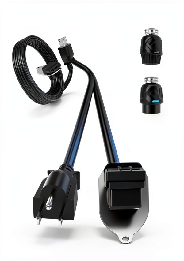 VHBW EZ Connect Power Cord for InSinkErator Garbage Disposal, 4FT Plug-in Cable Compatible with EZ Connect Power & Advanced Series Continuous Feed Models, Works with Air Switch Kit (CRD-EZ)-2