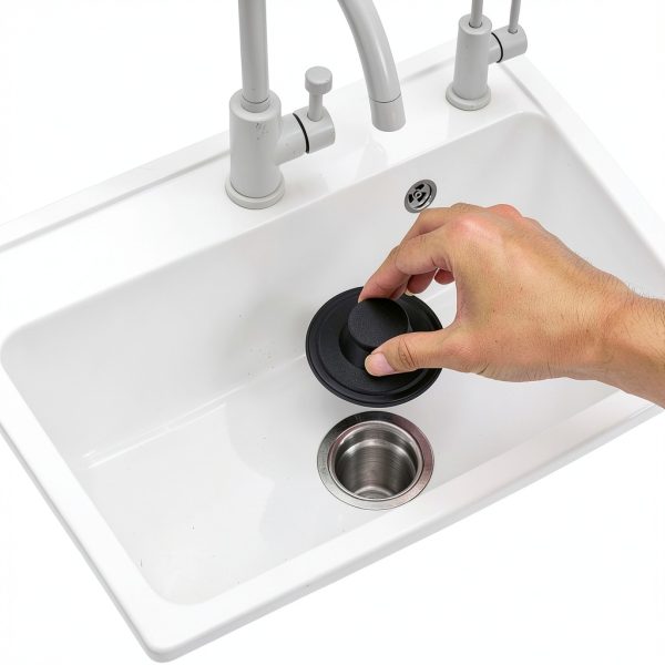 Kitchen Sink Stopper Fevbcnrj 2 Pack Durable Plastic Drain Plug Black-3