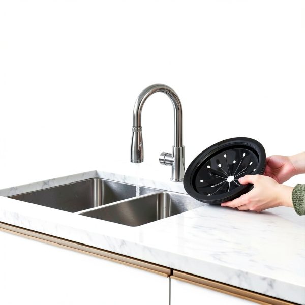 Black 3-Inch Garbage Disposal Splash Guard WaigN Rubber Baffle Cover-3
