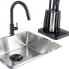 2 Pack 3 3/8" Garbage Disposal Splash Guards, Sink Baffle QCB-AM Replacement for InSinkErator Evolution Series, Quiet Collar Drain Plug, Easy Install Removable Garbage Disposer Accessory, Black Rubber-1
